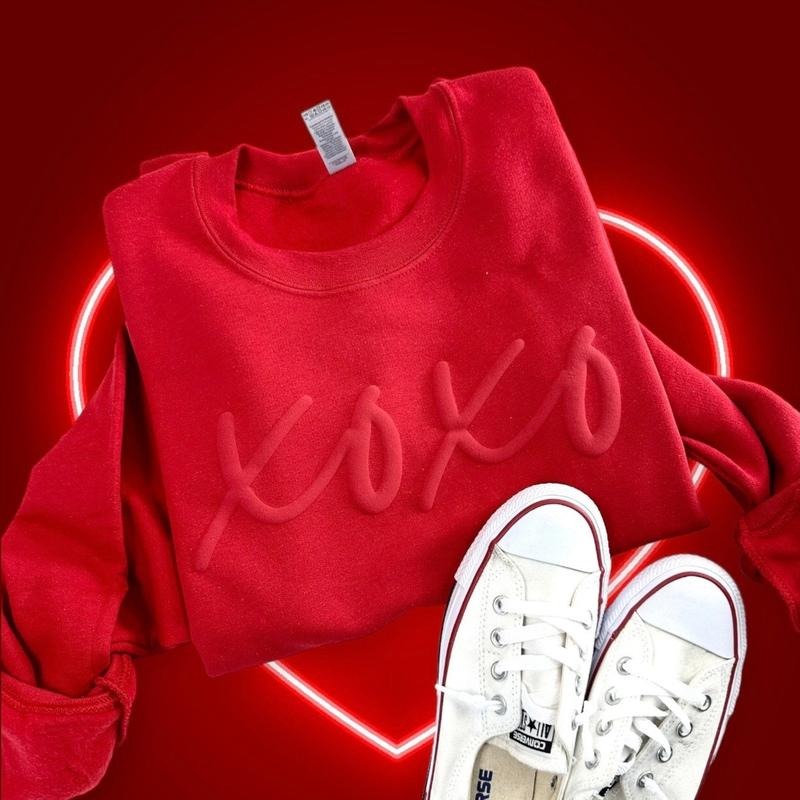 Embossed Valentines Day Sweatshirt, LOVE Puff Print Sweatshirt, Valentines Day Puff Print Shirt, Valentines Day Puff,...