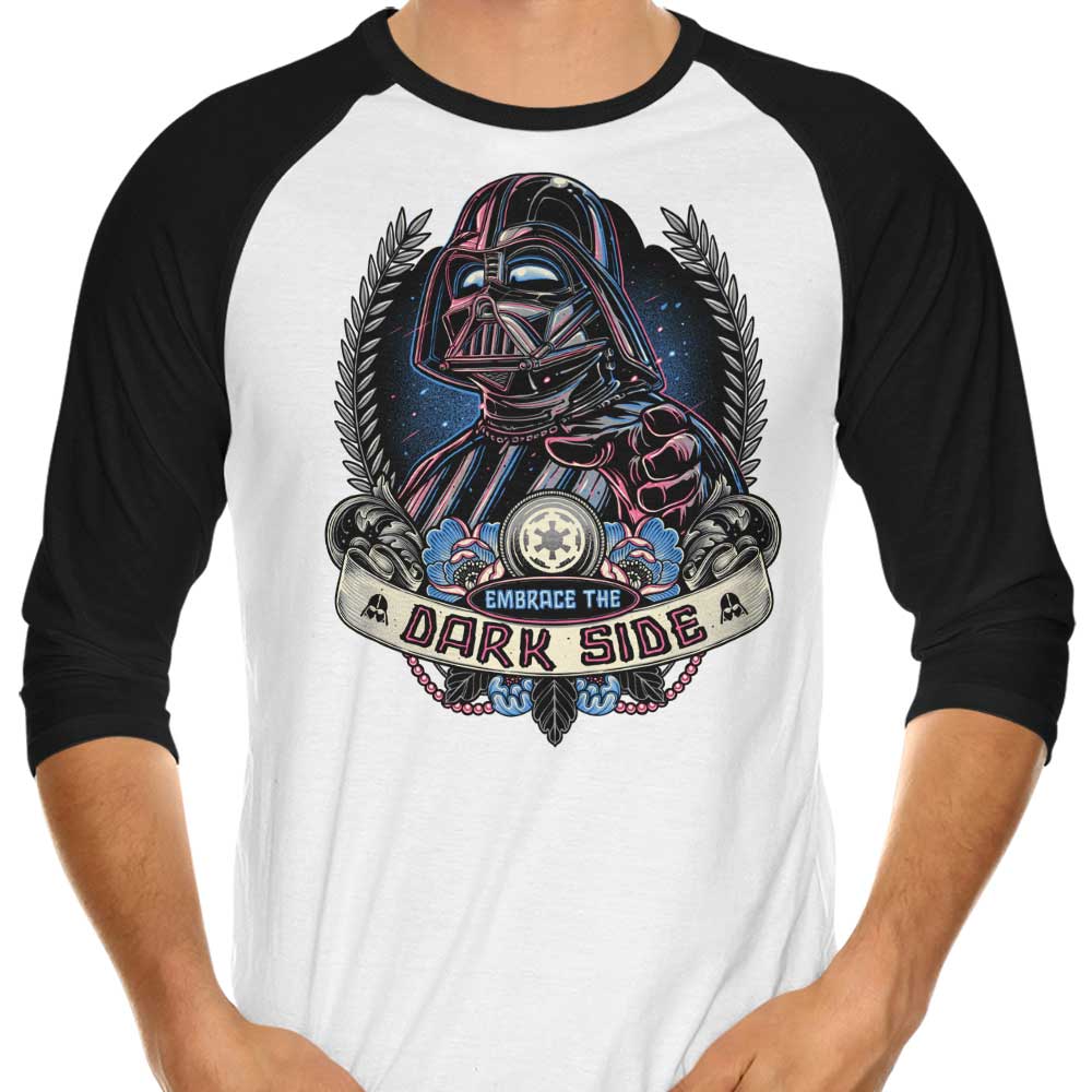 Embrace the Dark Side - 3/4 Sleeve Raglan T-Shirt Hoodie, Sweatshirt | CiraTrend.com (Image 1)