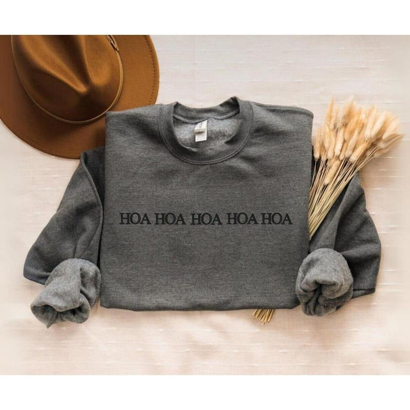 Embroidered Hoa Hoa Sweatshirt, Embroidery Crewneck,Hoa Hoa Hoa Season Sweater T-Shirts, Hoodie | CiraTrend.com