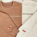 Embroidered Roman Numerals Hoodie, Valentines Date Couple Sweatshirt, Personalized Valentines Day Gift T-Shirts