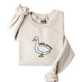 Embroidered Silly Goose Sweatshirt, Embroidered Goose Crewneck Sweater, Funny Embroidered Sweatshirt T-Shirts, Hoodie