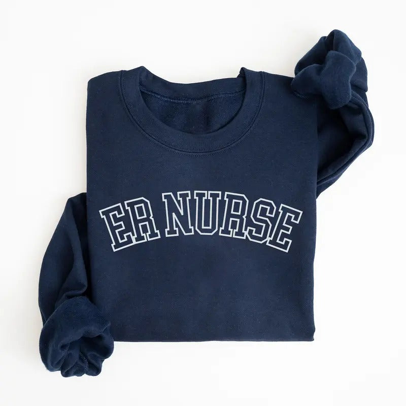 Emergency Nurse Sweater, ER Nurse Sweatshirt, ER Nurse Crewneck Sweatshirt, ER Nurse Appreciation Gift Shirt, Emergency...