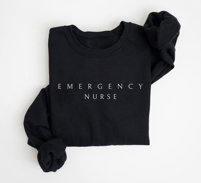 Emergency Nurse Sweatshirt, ER Nurse Sweatshirt, Hospital Shirt, Registered Nurse Crewneck, ER Nurse Gift, ER Nurse...
