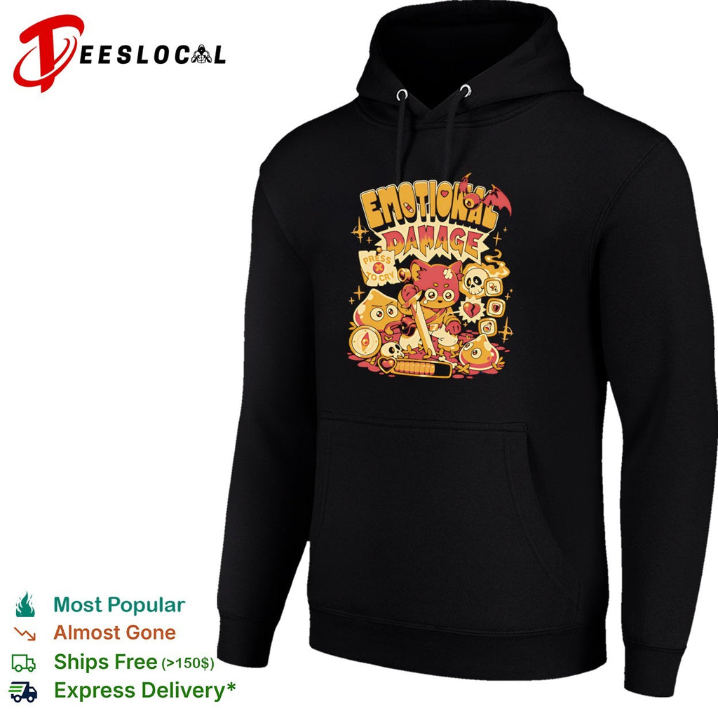 Emotional Damage Press To Cry Cute RPG Gamer Cat Meme Shirt