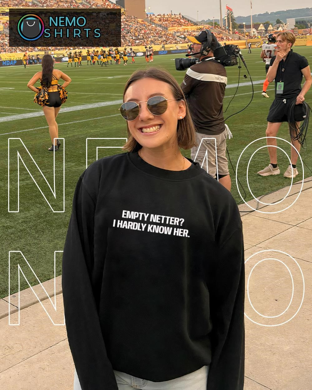 Empty netter I hardly know her text shirt