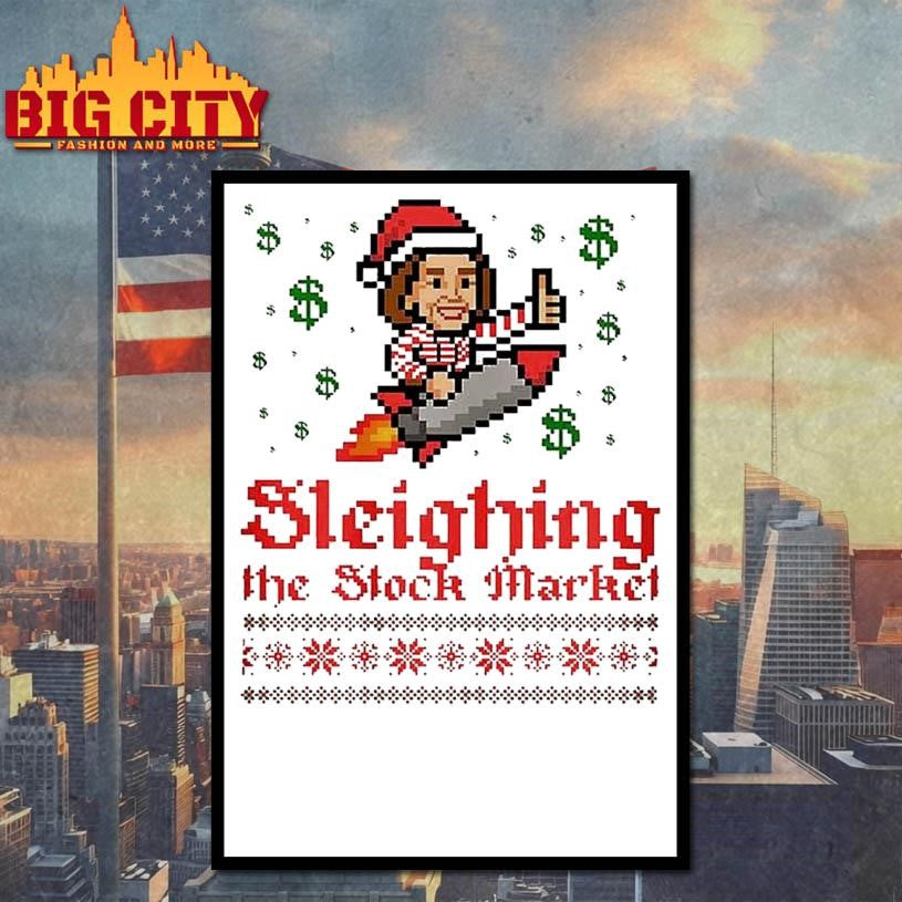 End of an Error sleighing the stock market pixcel ugly Christmas shirt