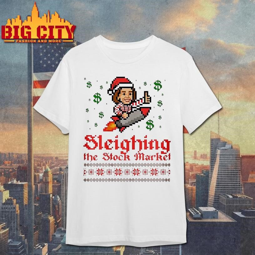 End of an Error sleighing the stock market pixcel ugly Christmas shirt