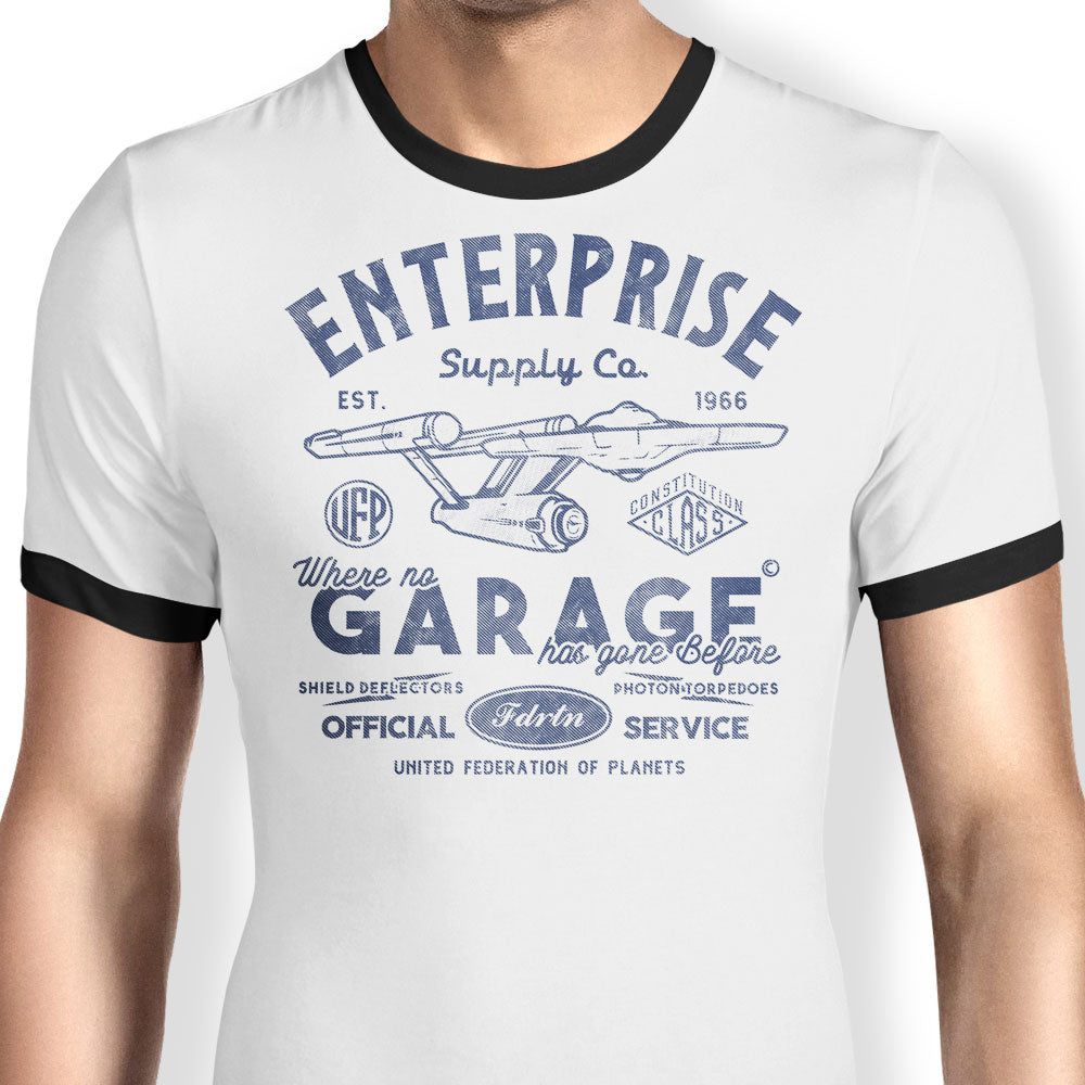 Enterprise Garage - Ringer T-Shirt Hoodie, Sweatshirt | CiraTrend.com (Image 1)