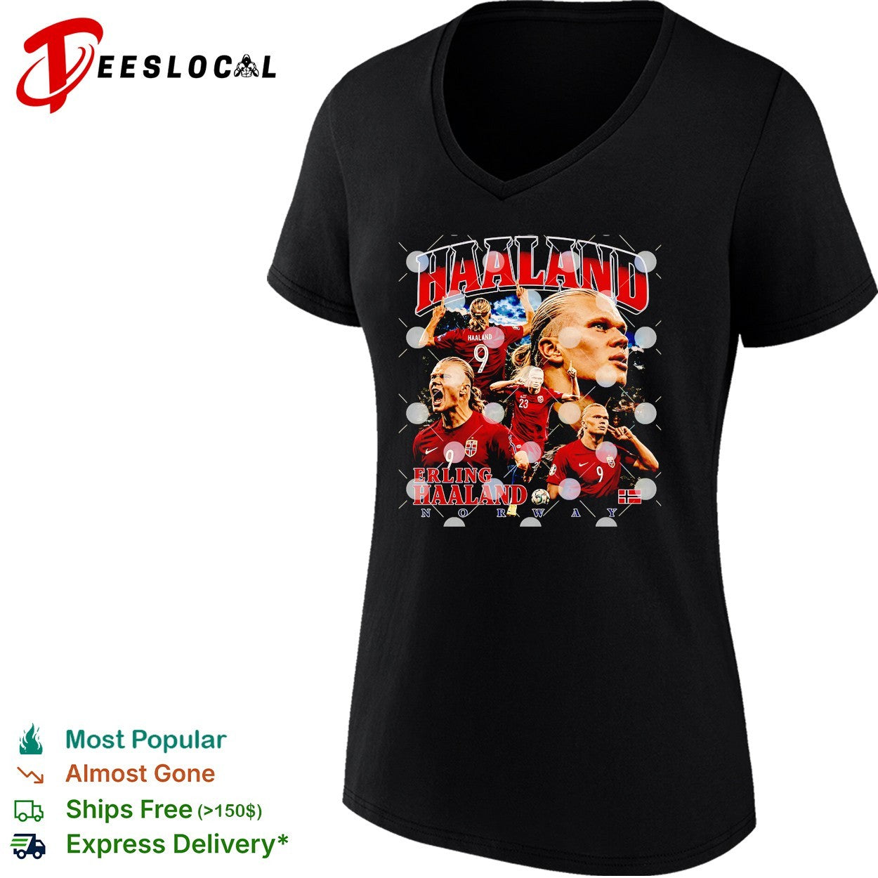 Erling Haaland playing soccer montage shirt