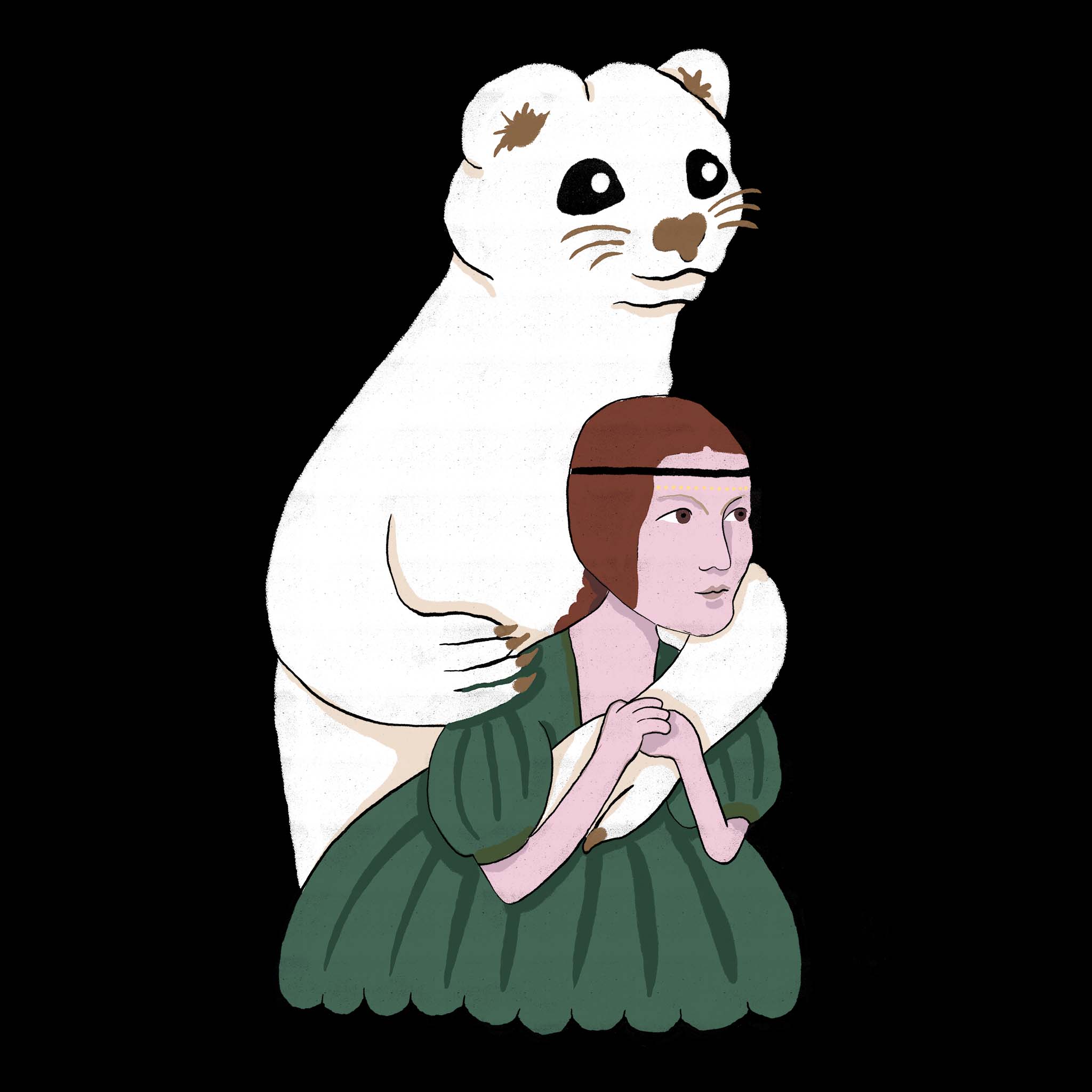 Ermine With A Lady Tee Hoodie, Sweatshirt | CiraTrend.com (Image 5)