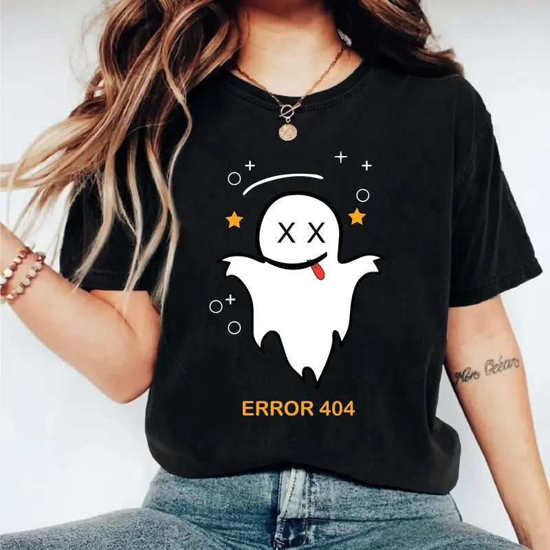 Error 404 Costume Not Found T-Shirt, Halloween Costume Shirt, Halloween Family Tee, Funny Gamer Gift Tee, Ghost Lover...