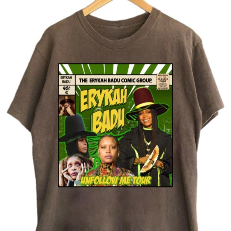 Erykah Badu Comic Shirt, Erykah Graphic Tee, Vintage 90s Music T-shirt Gift, Baduizm Mama's Gun Soul Music Shirt Unisex...