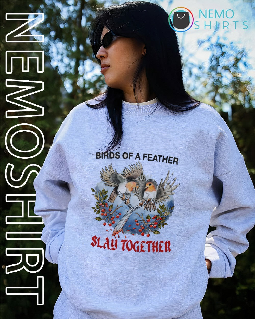 European Robins birds butterfly of a feather slay together shirt