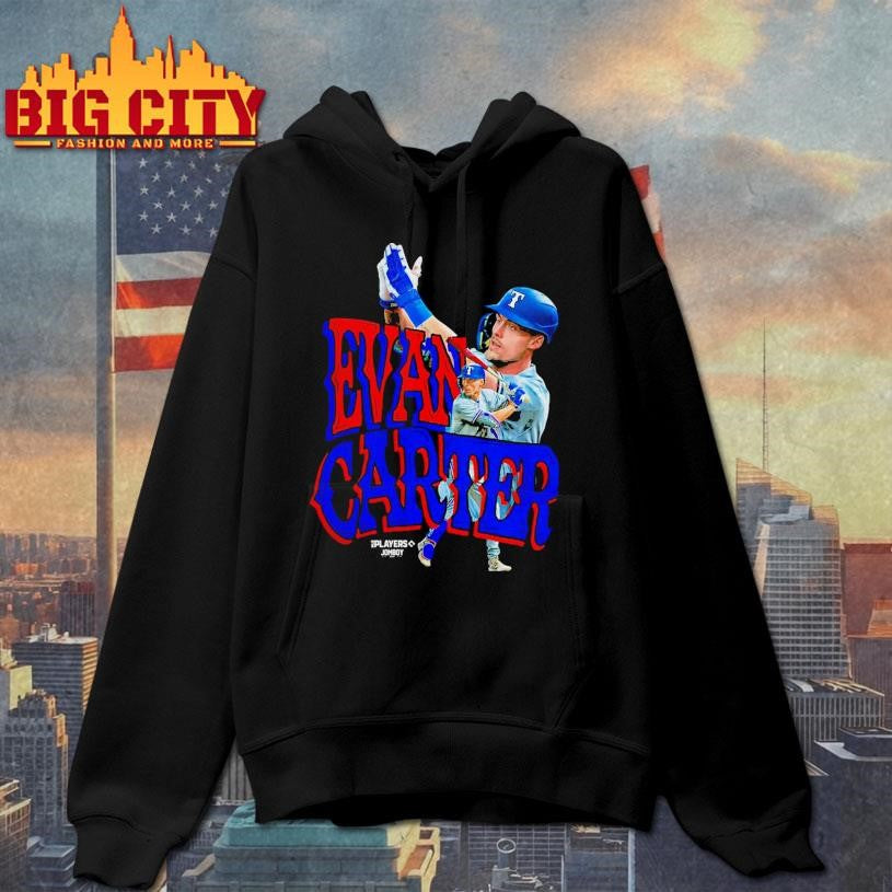 Evan Carter #32 Texas Rangers Jomboy Media Shirt