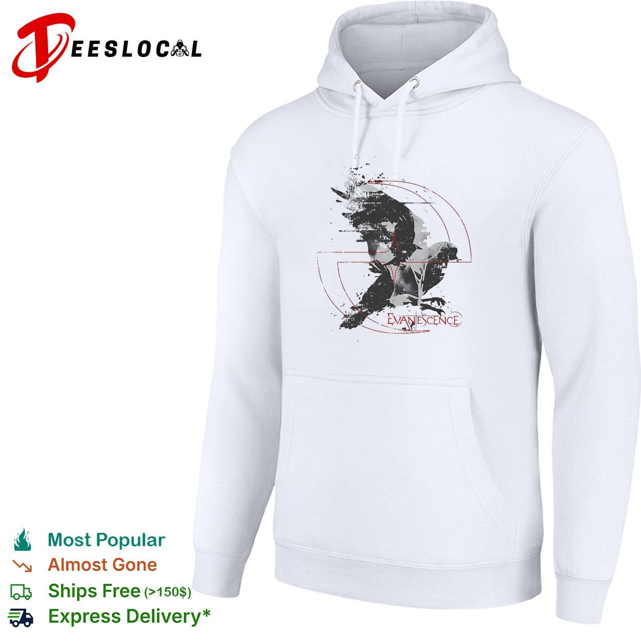Evanescence raven graphic shirt