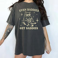 Even Baddies Get Saddies Shirt, Funny Mental Health Graphic Printed Tee, Meme Unisex Unhinged Shirt, Cat Lover Unisex...