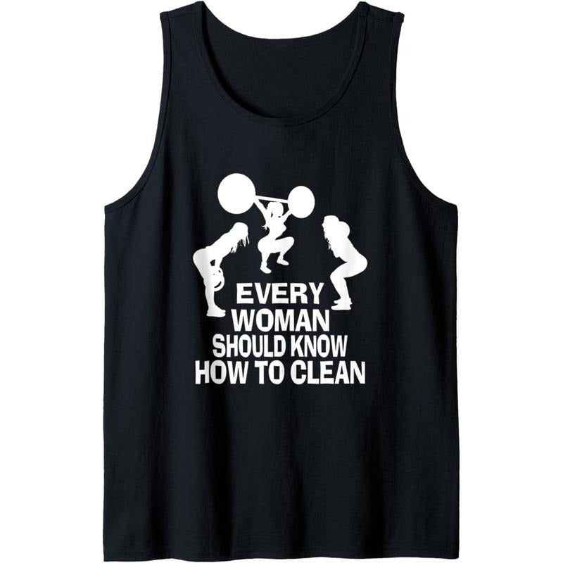 Every Woman should know how to clean funny workout gym top Tank Top Made in USA T-Shirts, Hoodie, Sweatshirt | CiraTrend.com