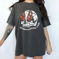 Everything Is Fine Skull Shirt, Fire Skull Tee, Rock n Roll Grunge Style, Skull Shirt, Women's Tops, Fall Casual...