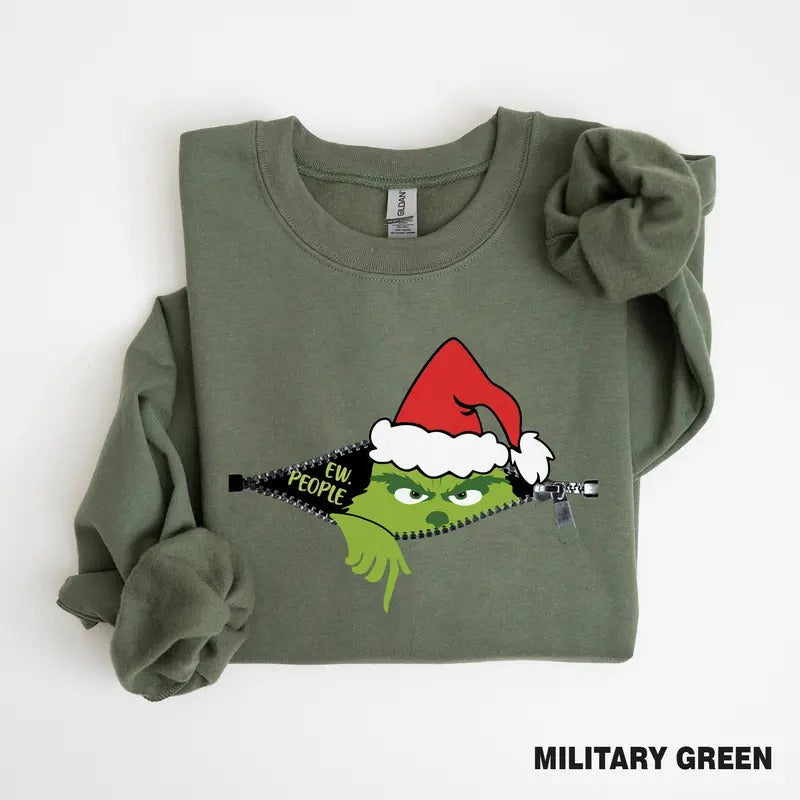 Ew People Sweatshirt, Christmas The Grinch Shirt, Grinchmas Christmas Sweatshirt, Christmas Green Goblin Grinchmas...