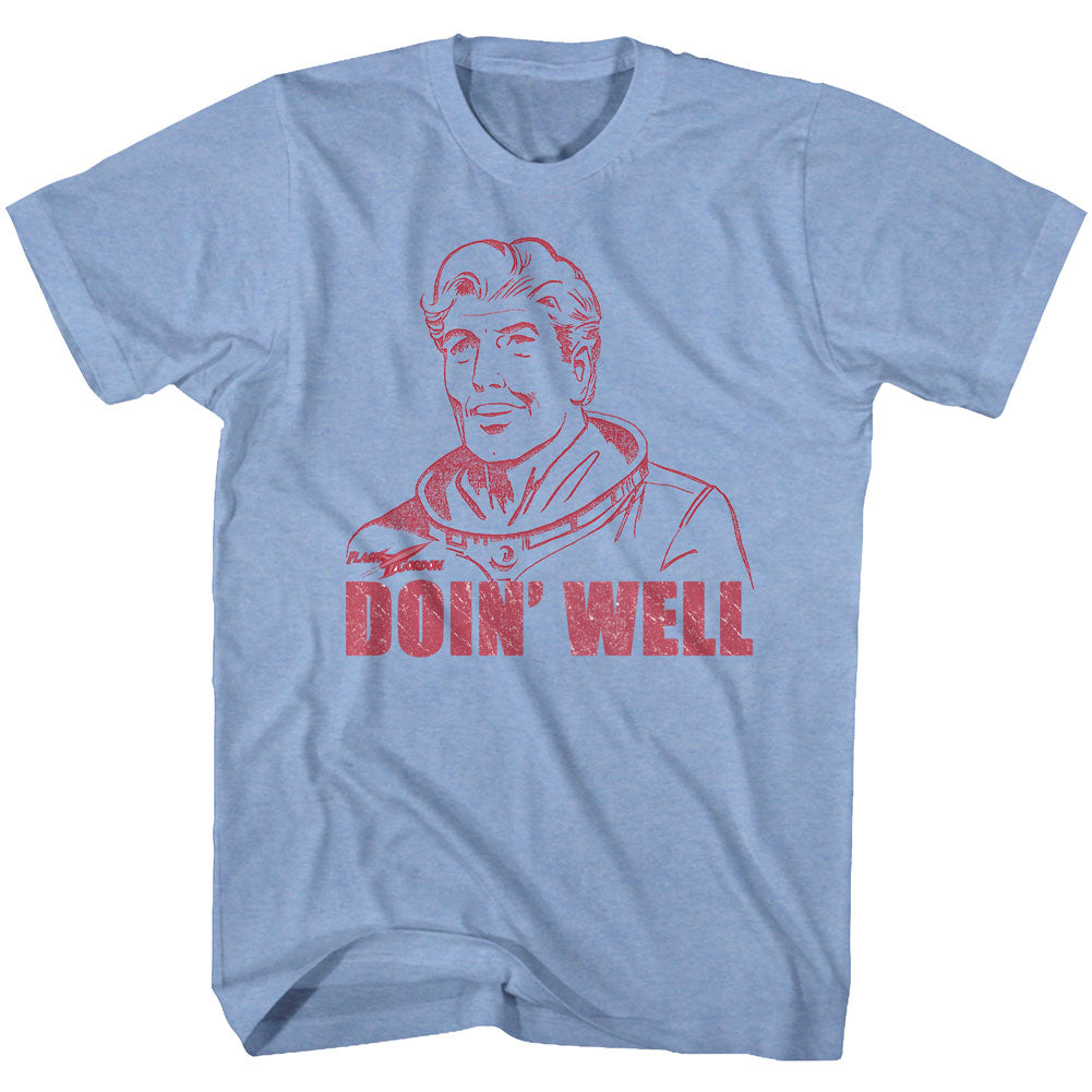 Flash Gordon Mens S/S T-Shirt - Doin Well - Heather Light Blue Heather Hoodie, Sweatshirt | CiraTrend.com