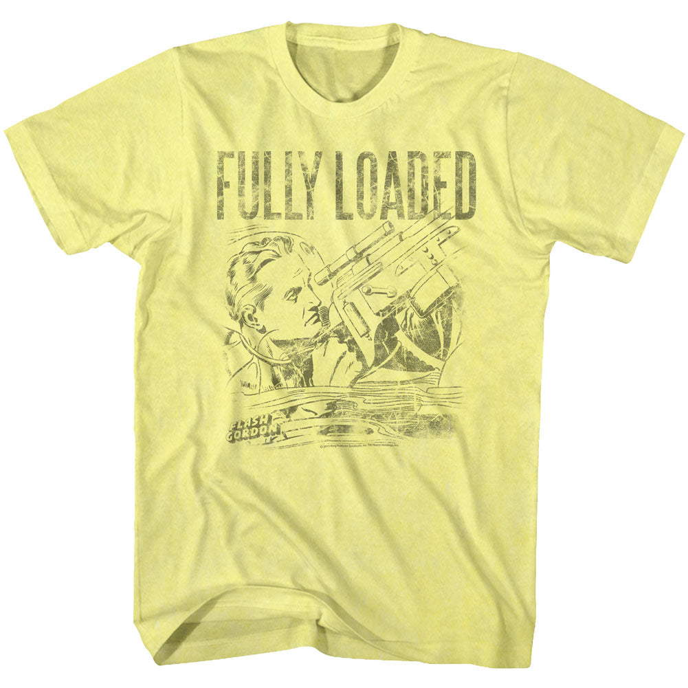 Flash Gordon Mens S/S T-Shirt - Fully Loaded - Heather Yellow Heather Hoodie, Sweatshirt | CiraTrend.com