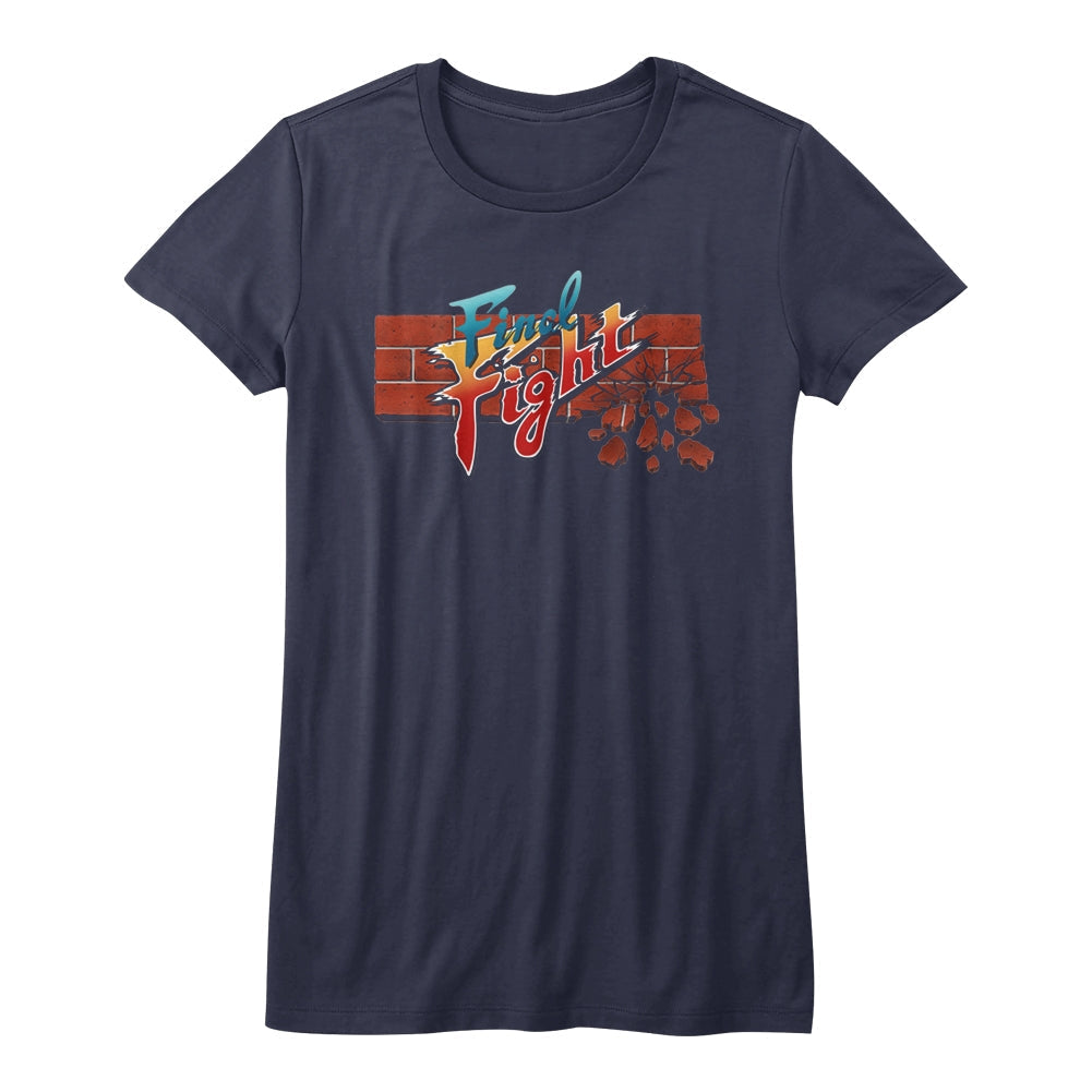 Final Fight Girls Juniors S/S T-Shirt - Finalfight - Solid Navy Hoodie, Sweatshirt | CiraTrend.com