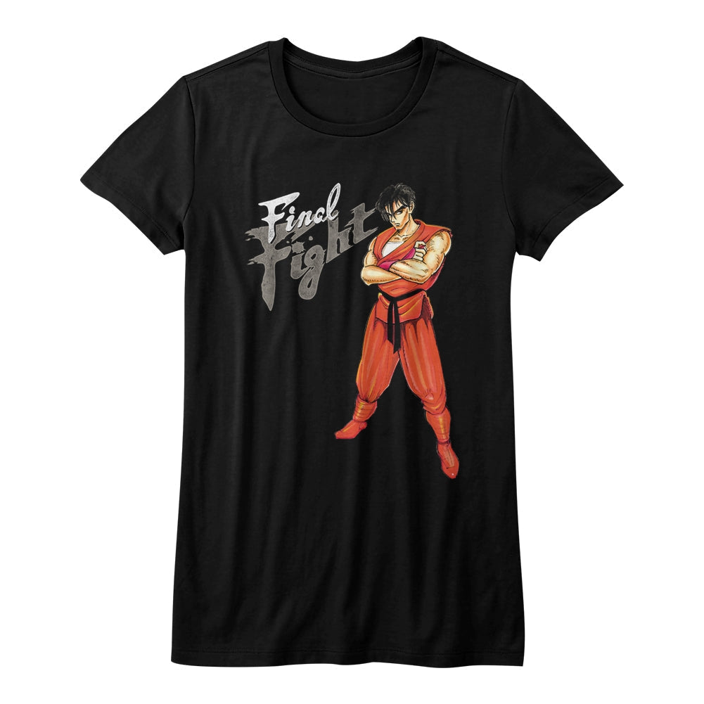 Final Fight Girls Juniors S/S T-Shirt - Guy - Solid Black Hoodie, Sweatshirt | CiraTrend.com