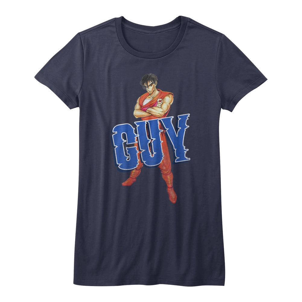 Final Fight Juniors S S Guy Solid Navy T-Shirts, Hoodie, Sweatshirt