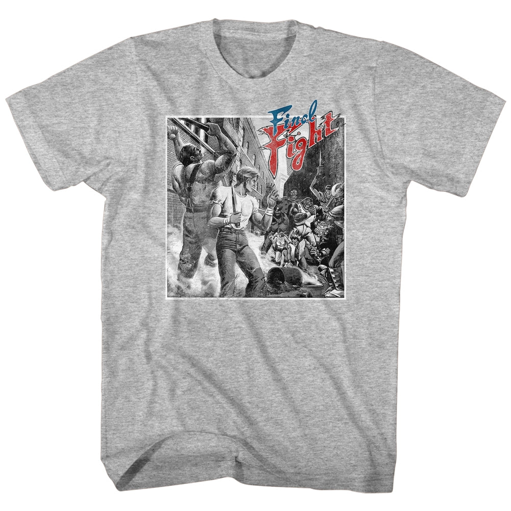 Final Fight S S B&W Fight Heather Gray Heather T-Shirts, Hoodie, Sweatshirt