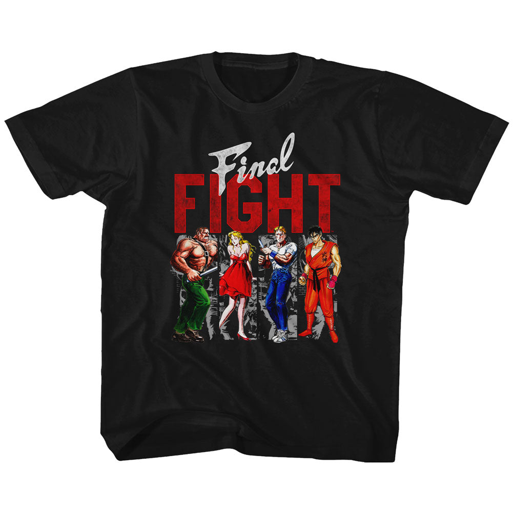 Final Fight Youth S/S T-Shirt - Panels - Solid Black Hoodie, Sweatshirt | CiraTrend.com