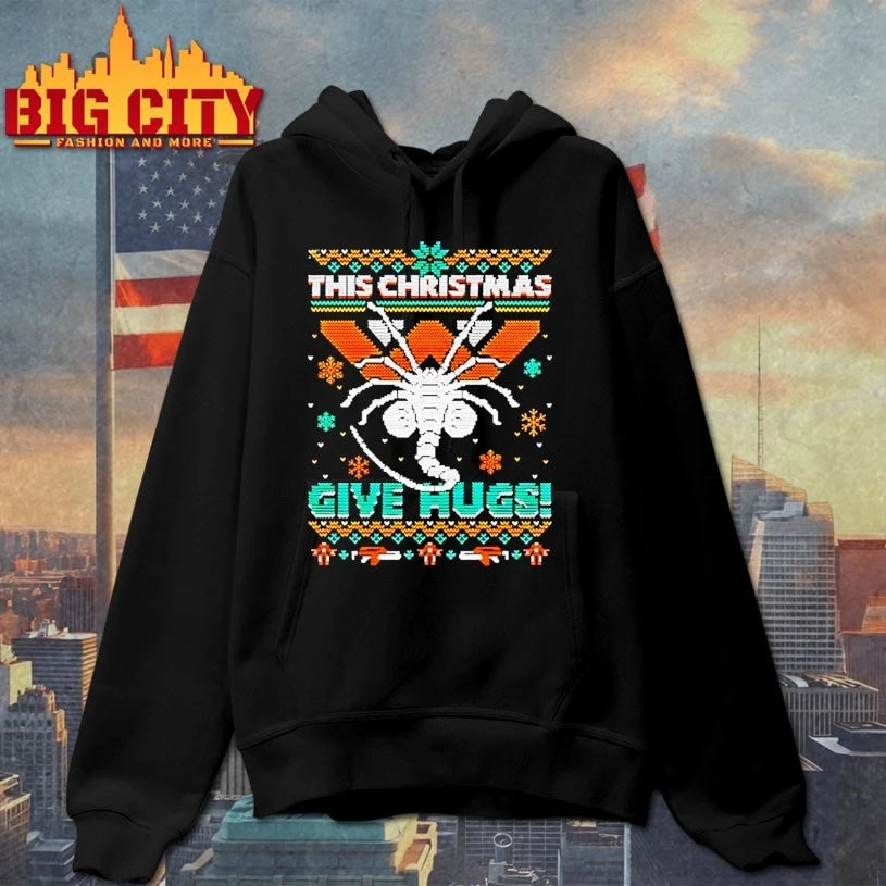 Facehugger this Christmas give hugs ugly Christmas shirt