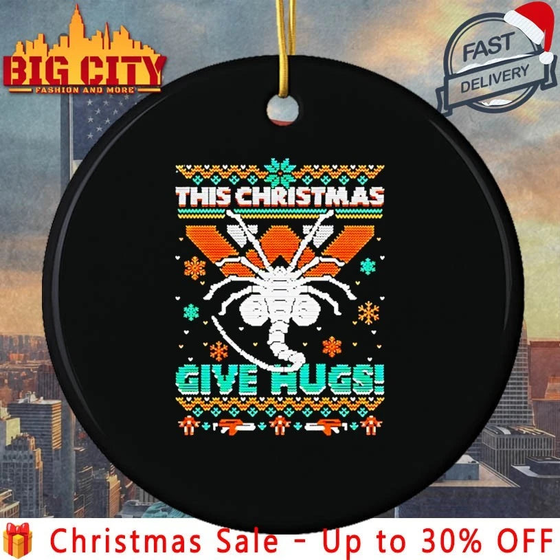 Facehugger this Christmas give hugs ugly Christmas shirt