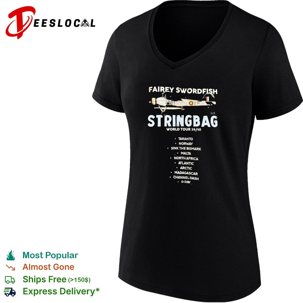 Fairey Swordfish biplane aircraft Stringbag world tour shirt