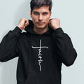 Faith Hoodie Jesus Christian Vertical Cross Christianity Faith Religion Church Religious Faith Adults Youth Jumper...