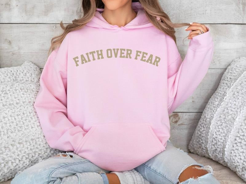 Faith Over Fear Christian Hoodie Bible Verse, Christian Hoodie, Jesus Hoodie For Womenstyle{n002}2