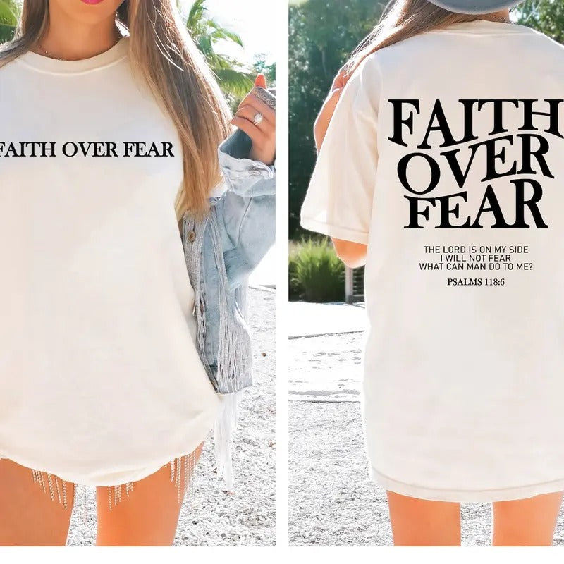 Faith Over Fear Christian Shirt ,Christian  sweater and Hoodie Sweatshirt | CiraTrend.com