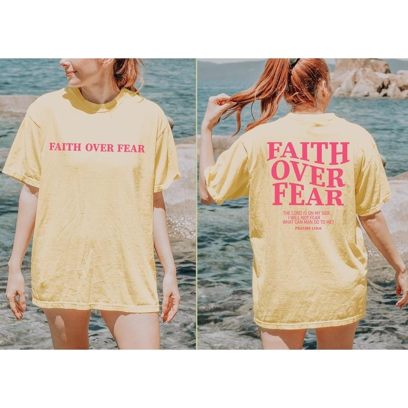 Faith Over Fear Christian Shirt, Jesus Shirts, Trendy Shirt, Bible Verse Shirt, Aesthetic Clothes, Christian Tee  T-shirt, sweater and Hoodie