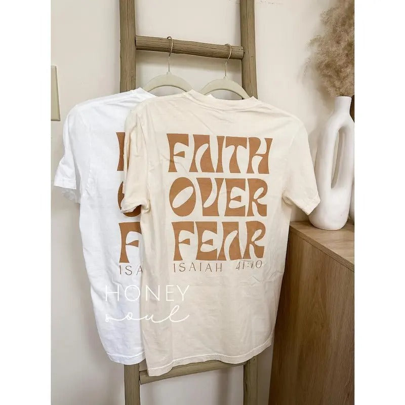 Faith Over Fear Graphic Tee | Screen Print Graphic tshirt | Christian apparel | Christian Tshirt | Graphic Christian ...