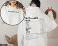 Faith Over Fear Hoodie Christian Receipt Hoodie Bible Based Gifts Scripture Clothes Bible Verse Hoodie Religious Hoodie...