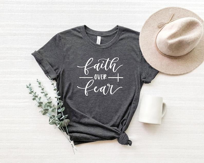 Faith Over Fear Shirt,Christian Shirts,Faith Shirt,Religious  sweater and hoodie Sweatshirt | CiraTrend.com