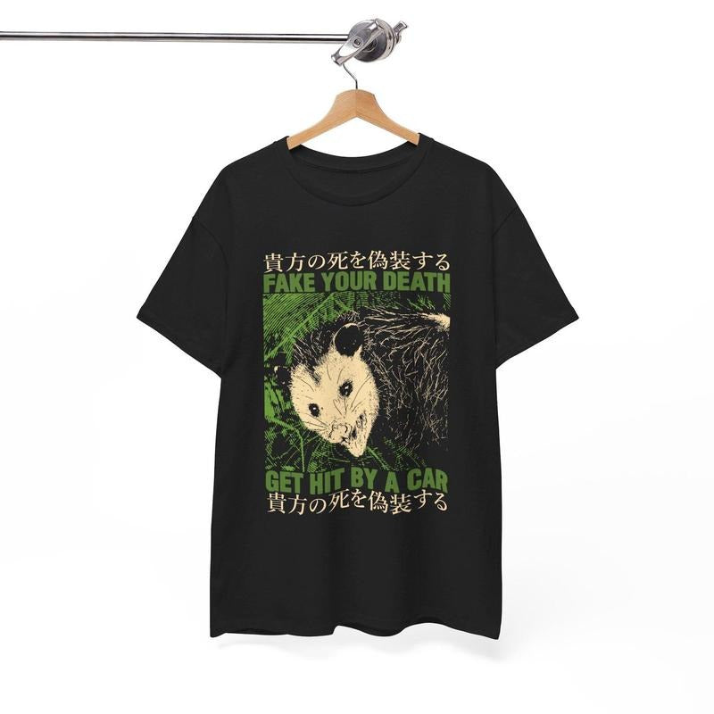 Fake Your Death Opossum Green Vintage T-Shirt Hoodie, Sweatshirt | CiraTrend.com