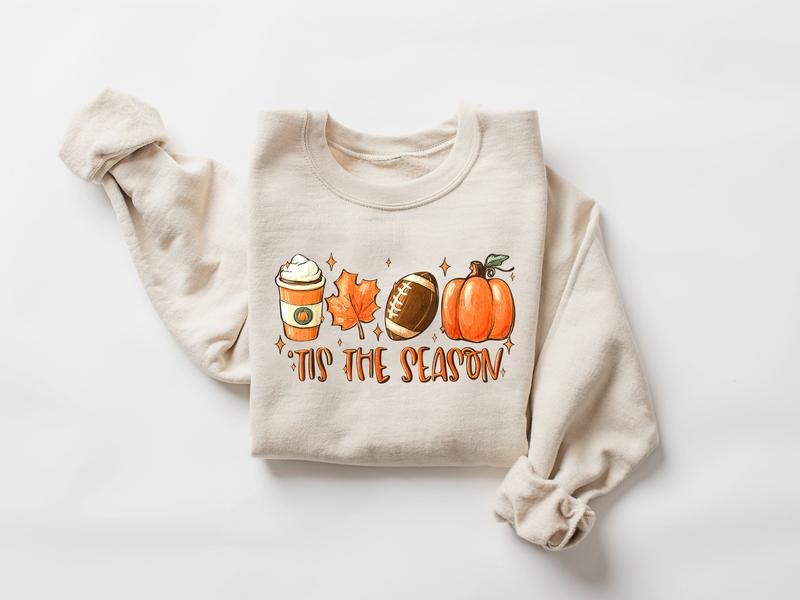 Fall Coffee Sweatshirt, Tis The Season Fall Coffee Sweatshirt, Pumpkin  Fall Halloween Thanksgiving Sweatshirt, Pumpkin...