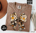 Fall Collage Bow Comfort Colors Shirt, Trendy Women's Autumn Tee Hoodie, Sweatshirt | CiraTrend.com