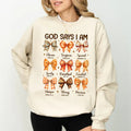 Fall Coquette Bow God Says I Am Sweatshirt, Vintage Christian Sweatshirt, Religious Crewneck, Autumn Coquette Bow...
