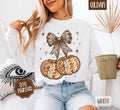 Fall Pumpkin Cherries Sweatshirt, Trendy Autumn Bow Crewneck T-Shirts, Hoodie | CiraTrend.com
