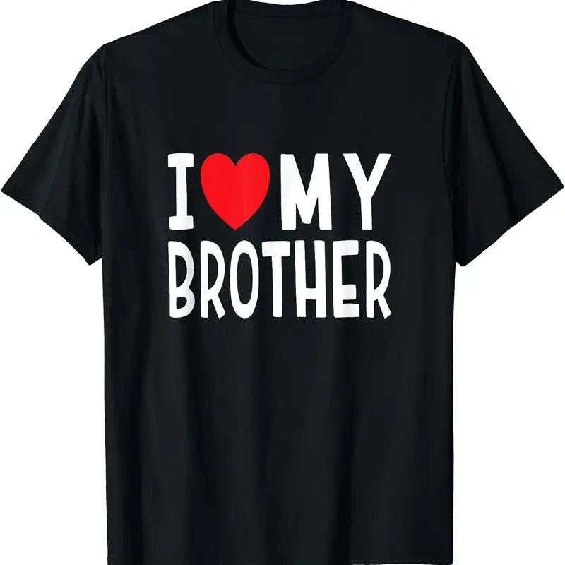 Family Sibling I Love My Brother Heart T-Shirt, Unisex Cotton Tee Gifts Hoodie, Sweatshirt | CiraTrend.com