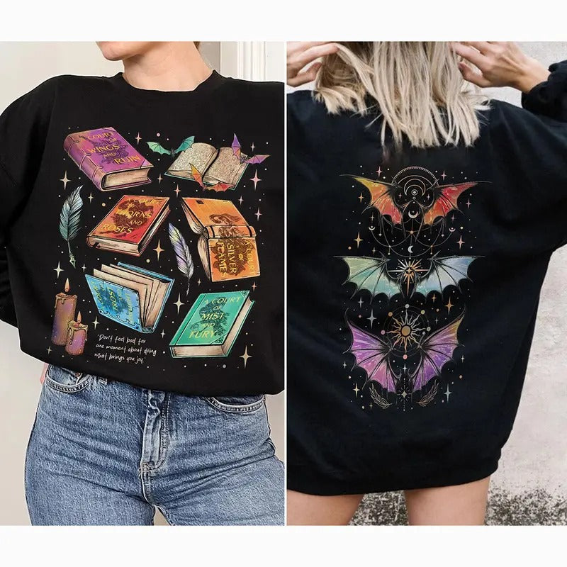 Fan Of ACOTAR Series Two Sided Sweatshirt, The Bat Boys Shirt, Velaris Book Lover T Shirt, SJM Inspired Tee, Gift For...
