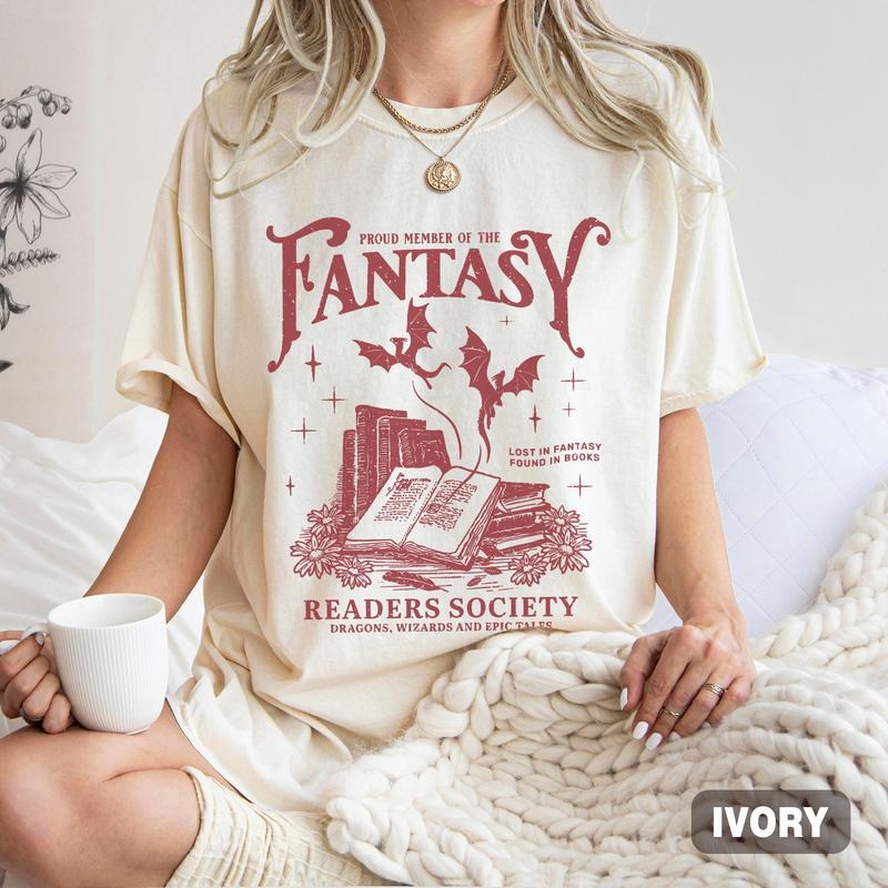 Fantasy Readers Society Shirt, Bookish Shirt for Romance Readers, Vintage Reading Shirt for Women, Fantasy Reader Shirt,...
