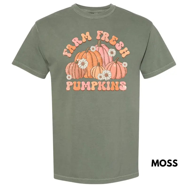 Farm Fresh Pumpkins Comfort Colors T-Shirt 'NLB' Hoodie, Sweatshirt | CiraTrend.com