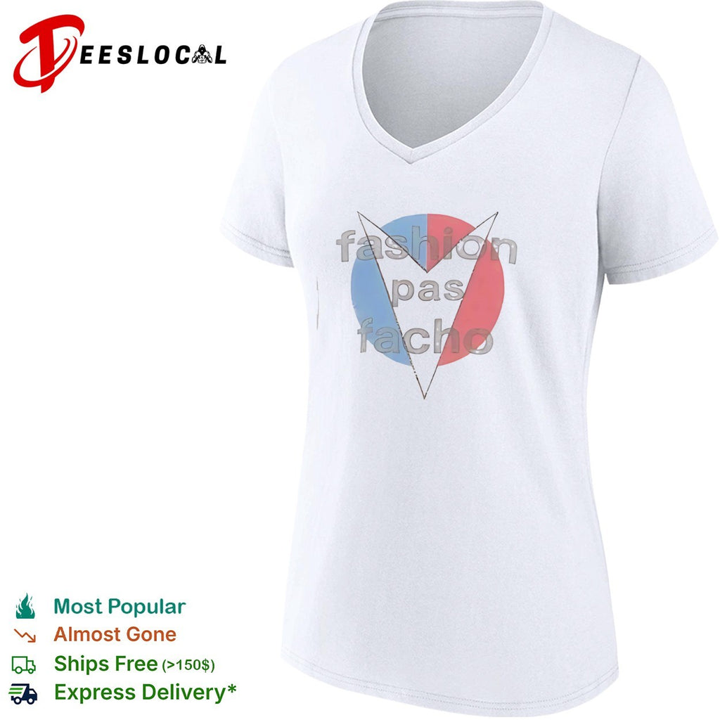 Fashion pas facho red and blue circular symbol shirt